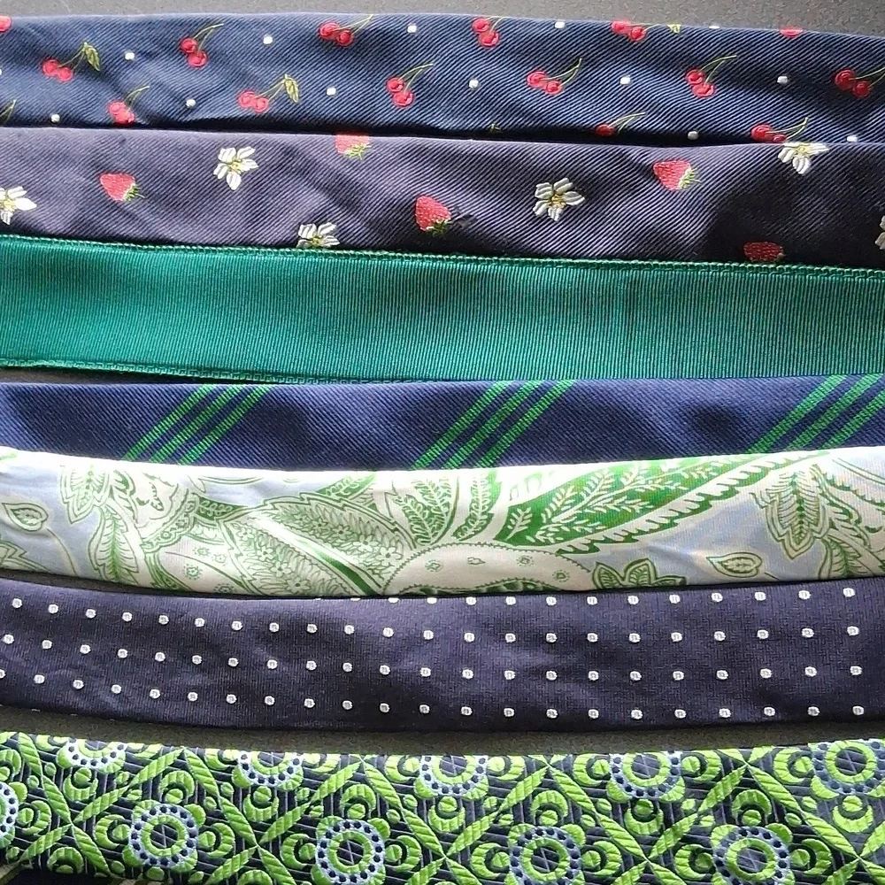 * J.Crew M/L Cotton Mushroom Pattern Belt Cream Navy Blue Nwot - Picture 10 of 10
